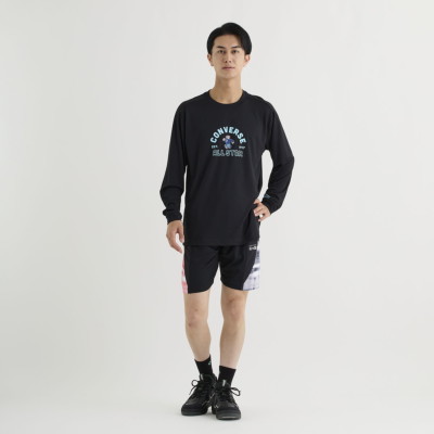 25th パラレル　コンプ コンバース プリント ロングスリーブシャツ【CB252359L 1922】ブラック